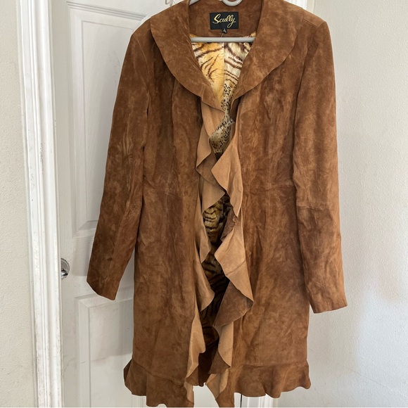 Scully Jackets & Blazers - Scully Leather Coat Duster Trench Womens XL Brown Hippie Boho Western